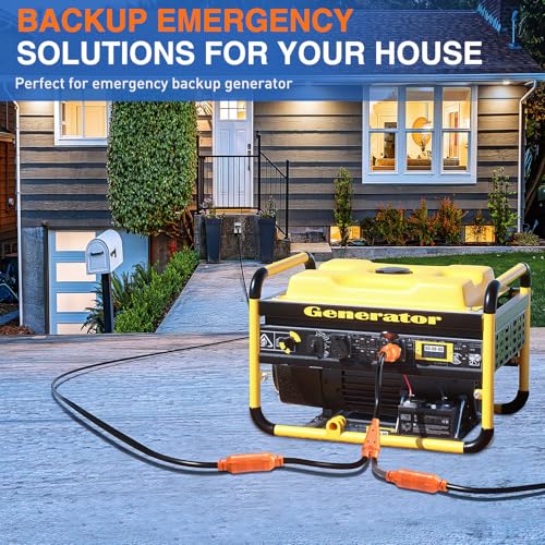 Image of Nilight 4 Prong 30 Amp Generator Splitter Y Adapter NEMA L14-30P to 2 xL14-30R 125 /250V 7500W Locking Power Cable 10 AWG STW Wire ETL Listed for Manual Transfer Switch Generators RV Camper Outdoor