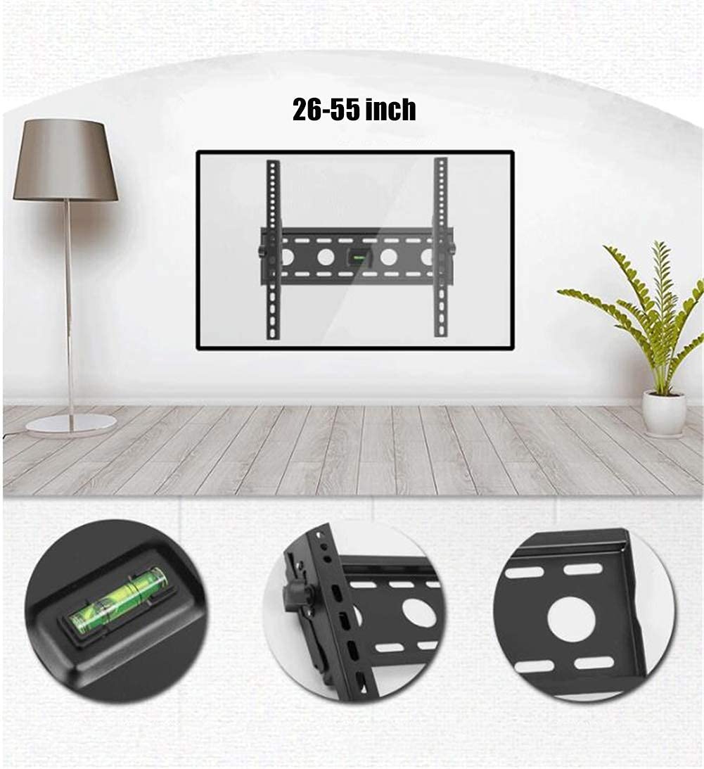 Uchwyt na telewizor, solidny uchwyt ścienny do telewizora 26-55 cali z ultracienką konstrukcją do LED, LCD, 3D, zakrzywionych, plazmowych, płaskich ekranów - super mocny ciężar 340 kg