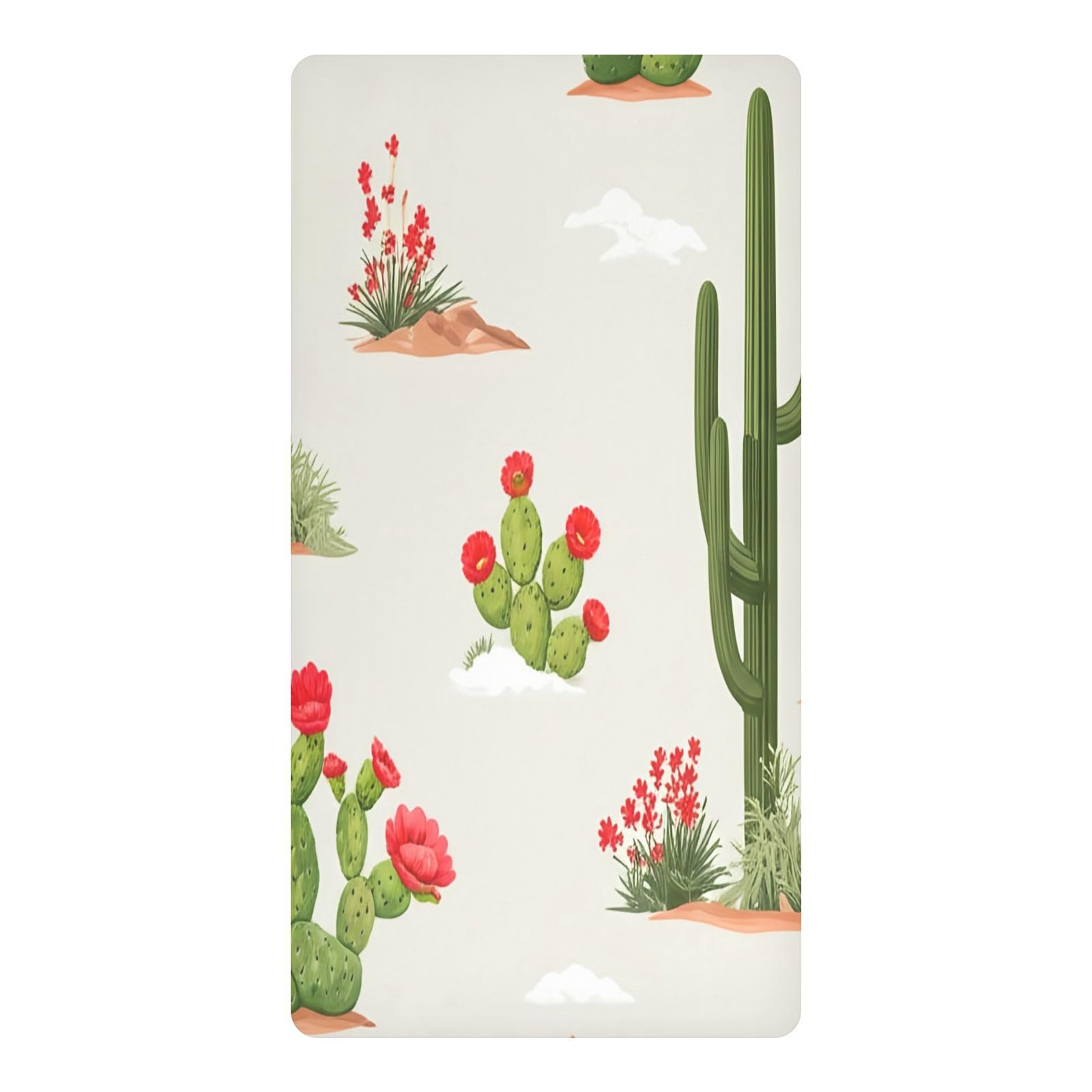 JiangGgen Cactus Baby Crib Sheet Soft Breathable for Standard Crib-M