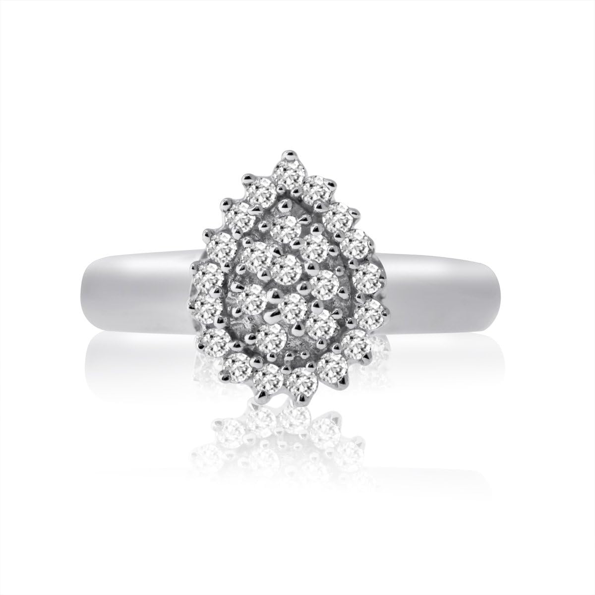 1/4 Total Carat Weight (cttw) Diamond Cluster Halo Engagement Promise Ring For Women