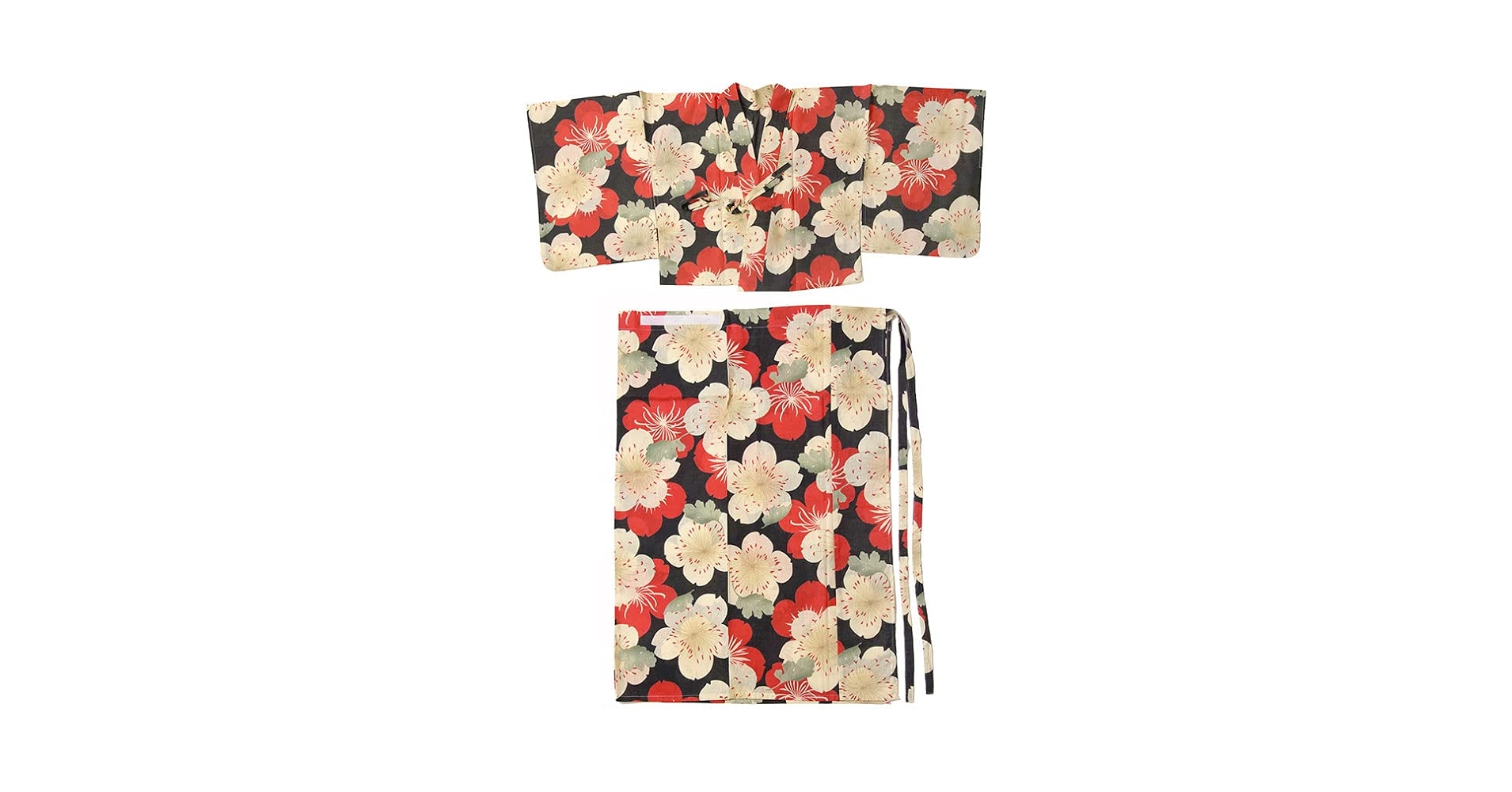二部式浴衣 セパレート 桜柄 モダン レトロ 帯付き 浴衣セット 日本製 美品 kimono-kyoukomati_20042604