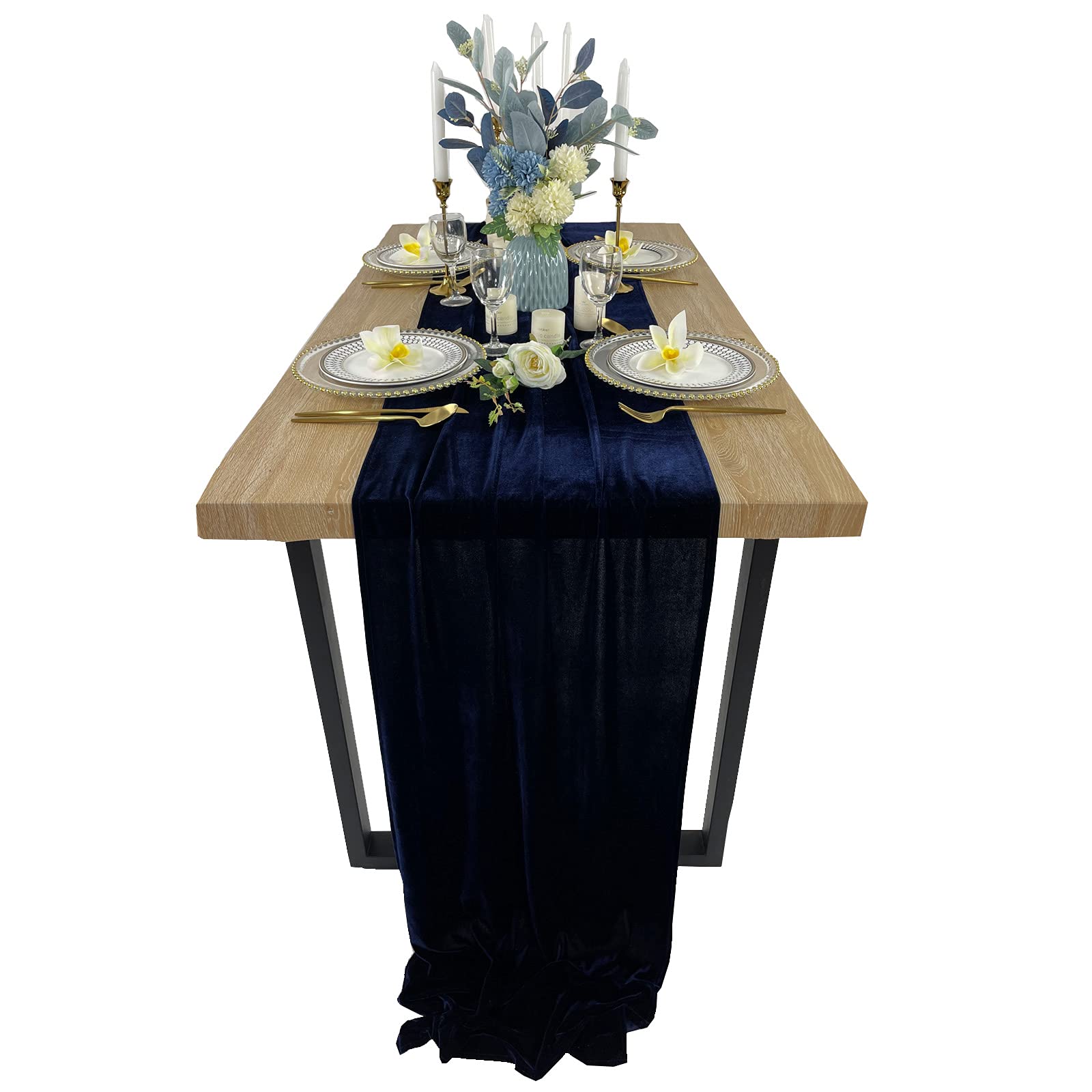 Chemin De Table Luxueux En Velours, Décorations De Réception