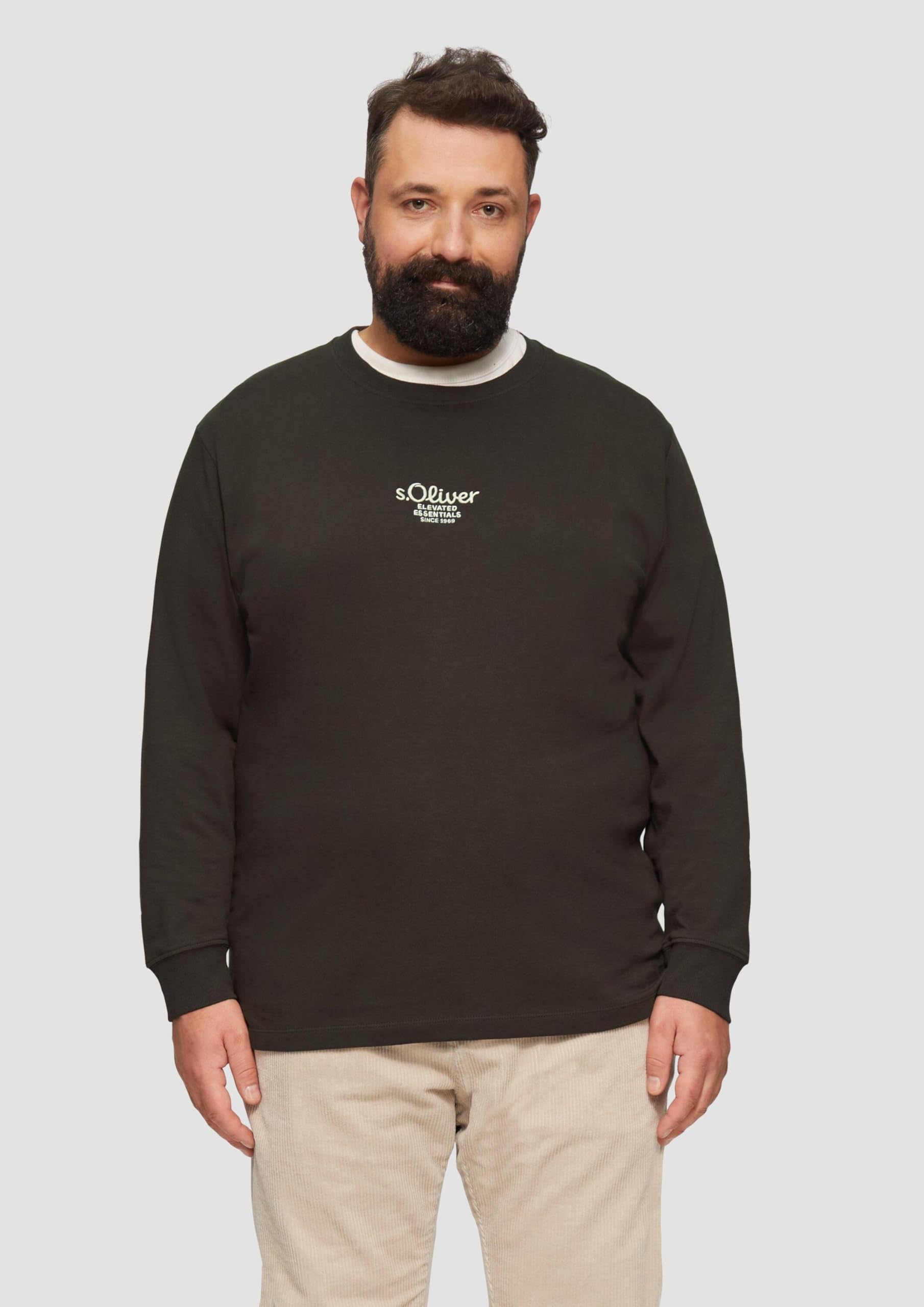 s.Oliver Langarmshirt mit Logo-Stickerei