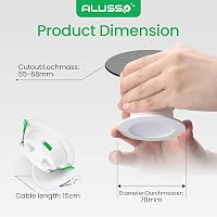ALUSSO LED Süllyesztett Spotlámpa Szett, 230V, 4W, Szabályozható, Ultra Lapos, 310Lm, IP44, 3 Színhőmérséklet, Fürdőszobába, Nappaliba, 6db 5