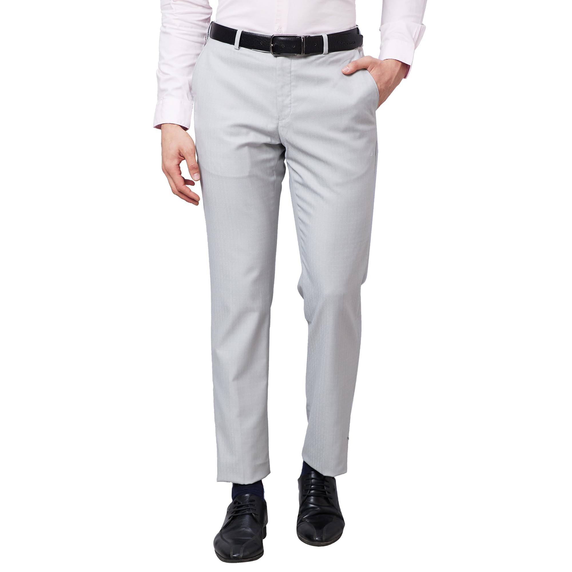 park avenue Smart Fit Poly Viscose Blend Checks Pattern Flat Front Formal Trouser-picture-31