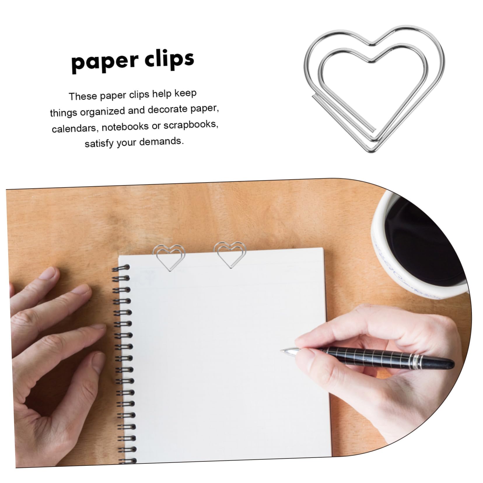 STOBOK 500pezzi Graffette Forma Di Cuore Metallo Per Ufficio e Scuola Clip Decorativa Per Documenti Memos e Foto Accessori Per Scrivania Per Casa e Studio
