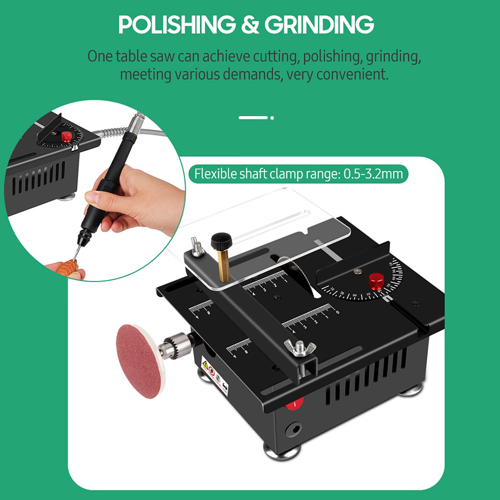 24 V 100 W Elektryczna Mini Piła Stołowa | Regulowana Prędkość i Kąt Wyrzynarka Stołowa (Wyrzynarka) do Obróbki Drewna, Akrylowania i Modelowania Tworzyw Sztucznych,A