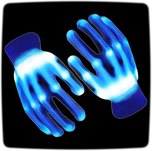 UWEIDOIT Guantes LED guantes de luces de dedo flash 3 colores 10 modos guantes de luz coloridos para disfraz de Navidad club fiesta juguetes para