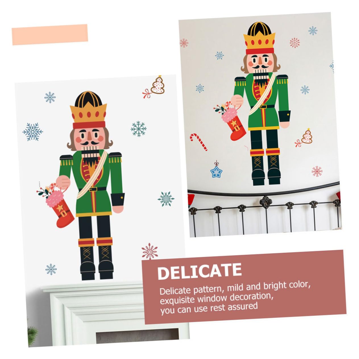 Cabilock 5 Hojas De Pegatinas Navideñas Para Ventanas Calcomanías Para Ventanas Con El Cascanueces Decoraciones Navideñas Grandes Decoraciones Navideñas Para Paredes Al Aire