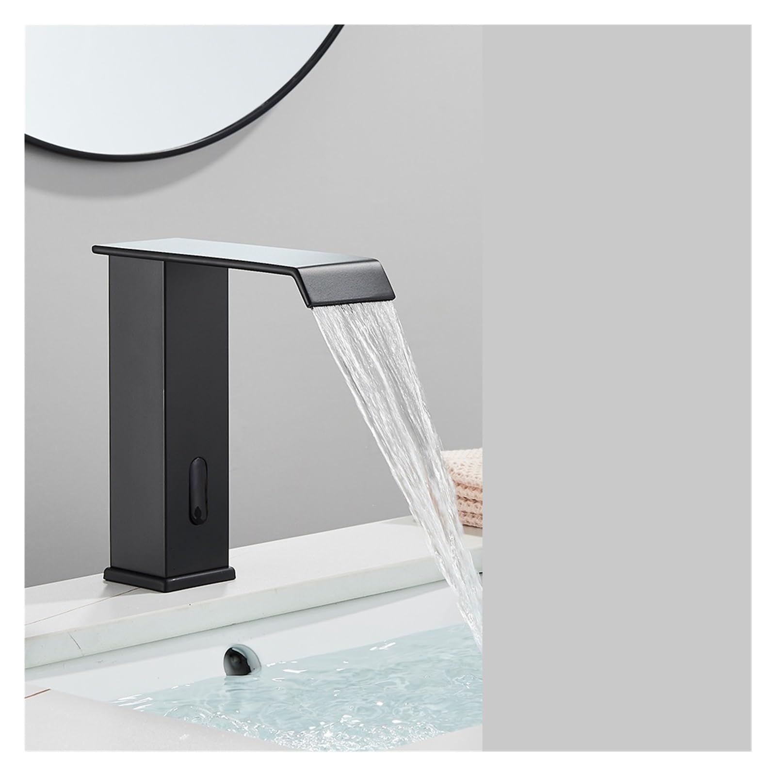 Robinet de lavabo à capteur noir anti traces pour éviter le gaspillage d'eau