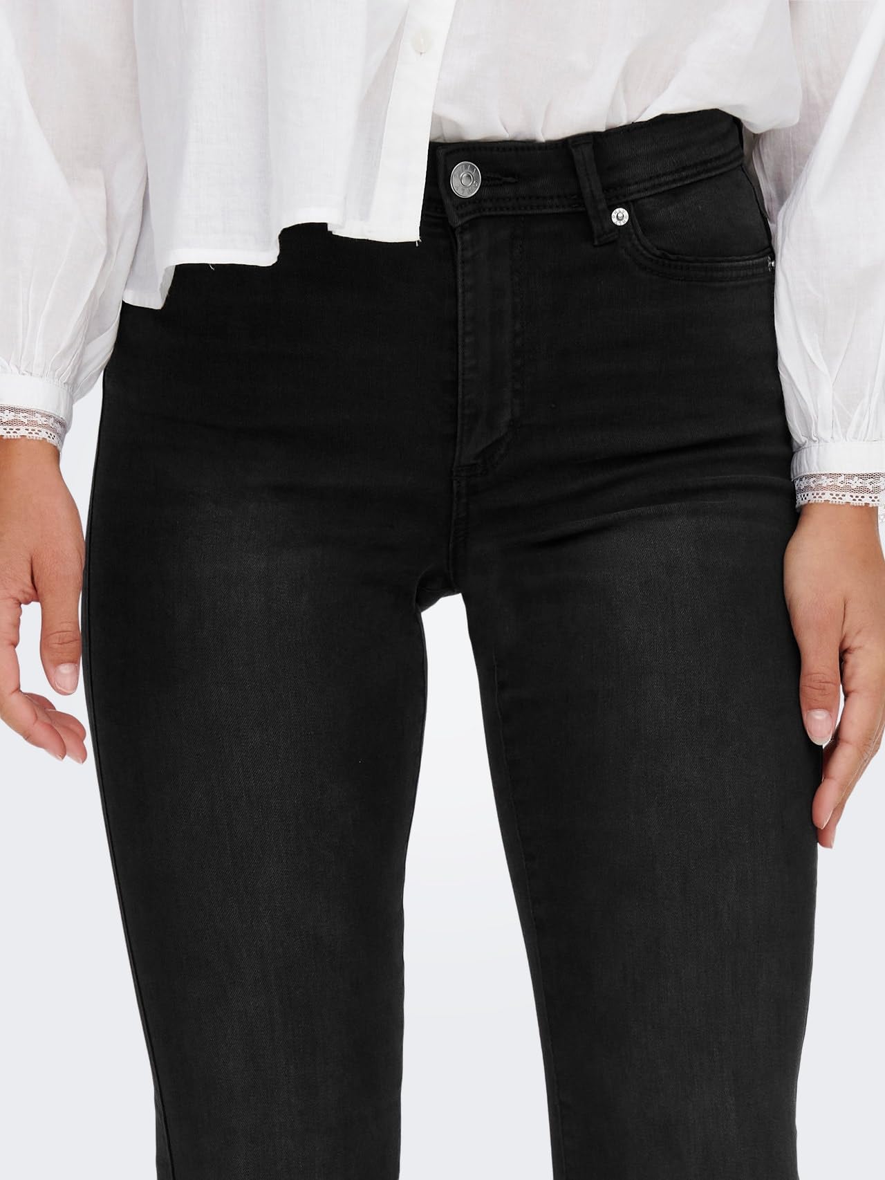 ONLY Jean Flared ONLWAUW Taille Haute Flared Fit Jeans
