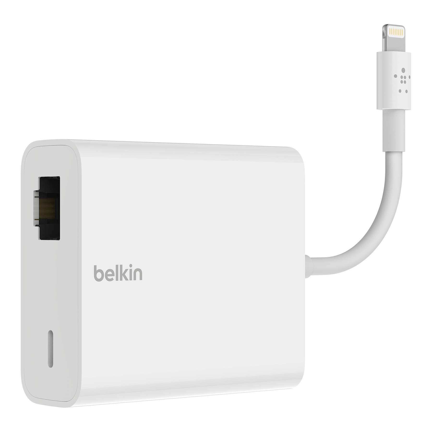 Belkin Ethernet + Power Adapter with Lightning Connector (Mfi-Certified Lightning to Ethernet Adapte