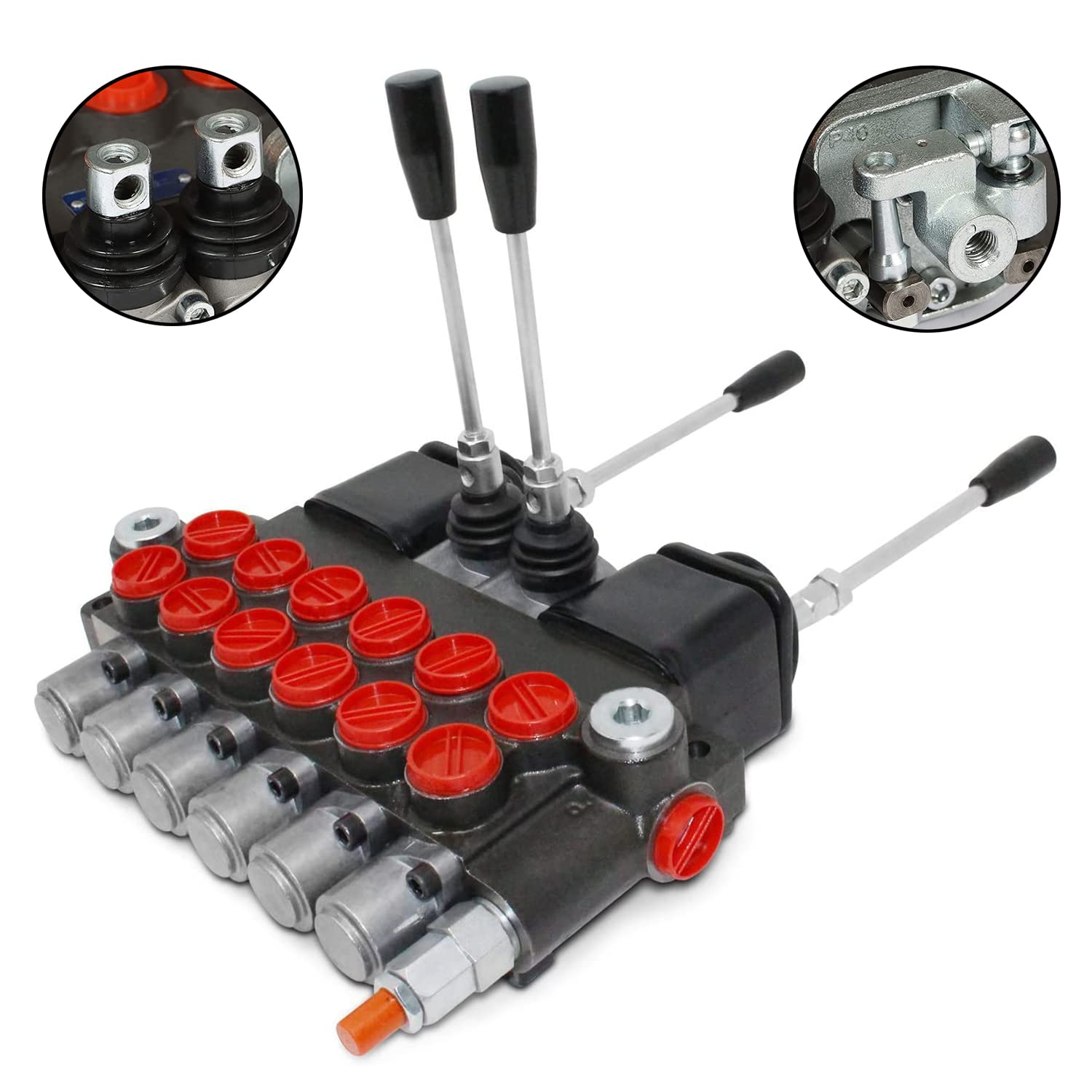 Hydraulic Control Valve 6 Hydraulic Spool 11GPM 3625PSI Hydraulic Directional Control Valve Loader Tractor Control Valve