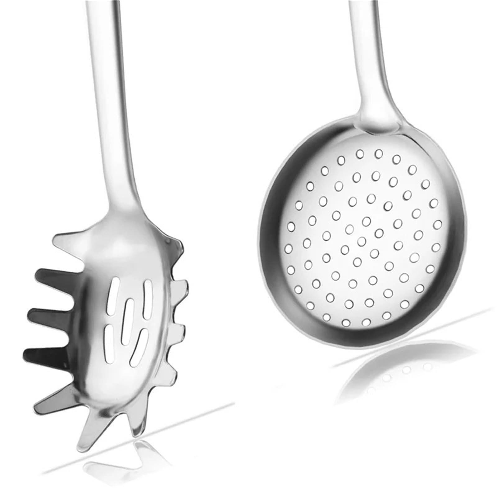 Nudelsieb, Spaghettilöffel, Schlitz-Set aus Edelstahl, robustes Bratwerkzeug for Kochen, Schaumlöffel für Pasta
