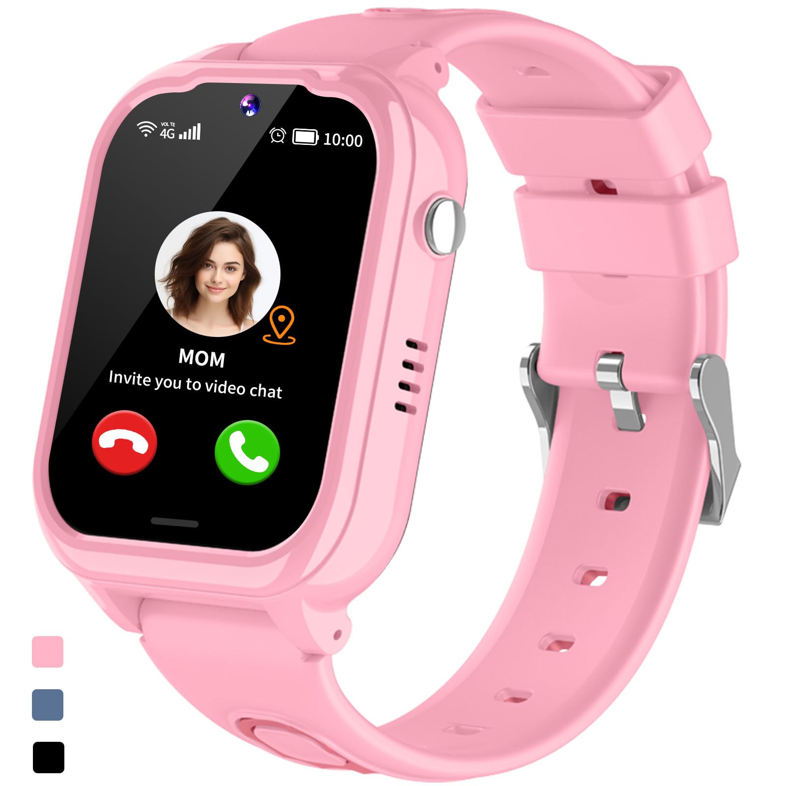 4G Reloj Inteligente Niño GPS y Llamadas WiFi Videollamada Telefono SOS Podómetro Resistente Al Agua Despertador Calculadora Smartwatch Niños Localizador Niñas Rastreador Niña