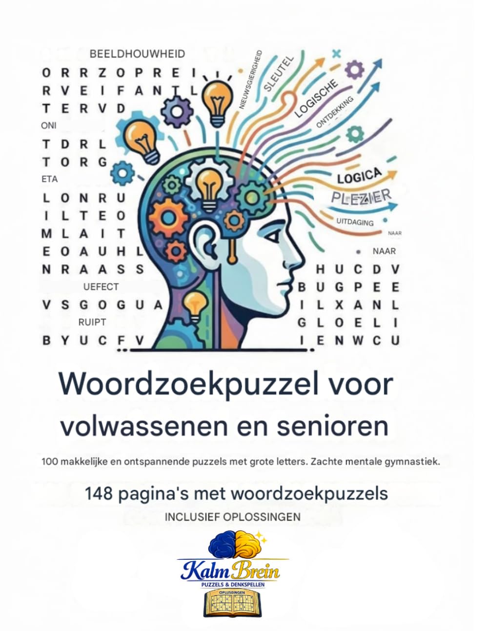 Woordzoekpuzzel voor volwassenen en senioren: 100 makkelijke en ontspannende puzzels • Grote lettertypen • Zachte mentale gymnastiek