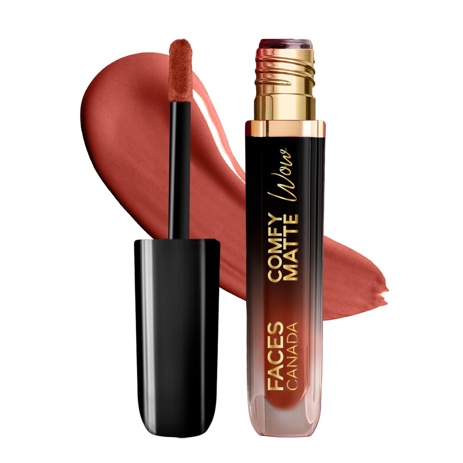 FACESCANADA Comfy Matte Wow Liquid Lipstick Nude Nectar 08 3.8ml | One Swipe Application | Highly Pigmented | Comfortable Wear | Glides Smoothly | Long Lasting | Transferproof