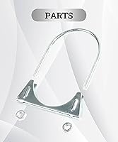 Vista 3 de Zlirfy Abrazaderas de Escape con Perno en U de 1.75", 2", 2.25", 2.5", 2.75", Abrazaderas de Silenciador/Escape de Metal con Perno en U, Abrazadera