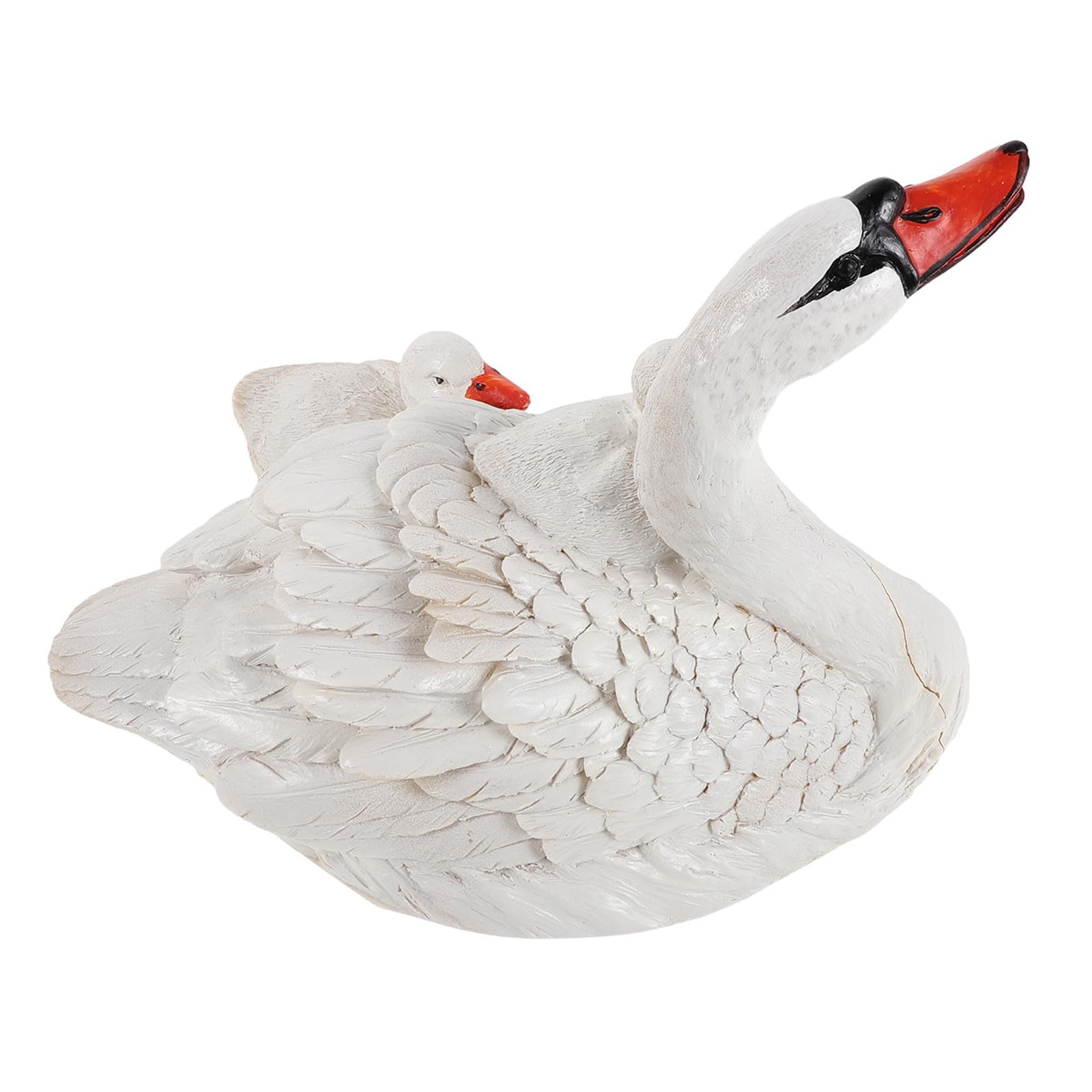Statue Flottante Beavorty en Résine Blanche pour Décoration d'Étang et Jardin