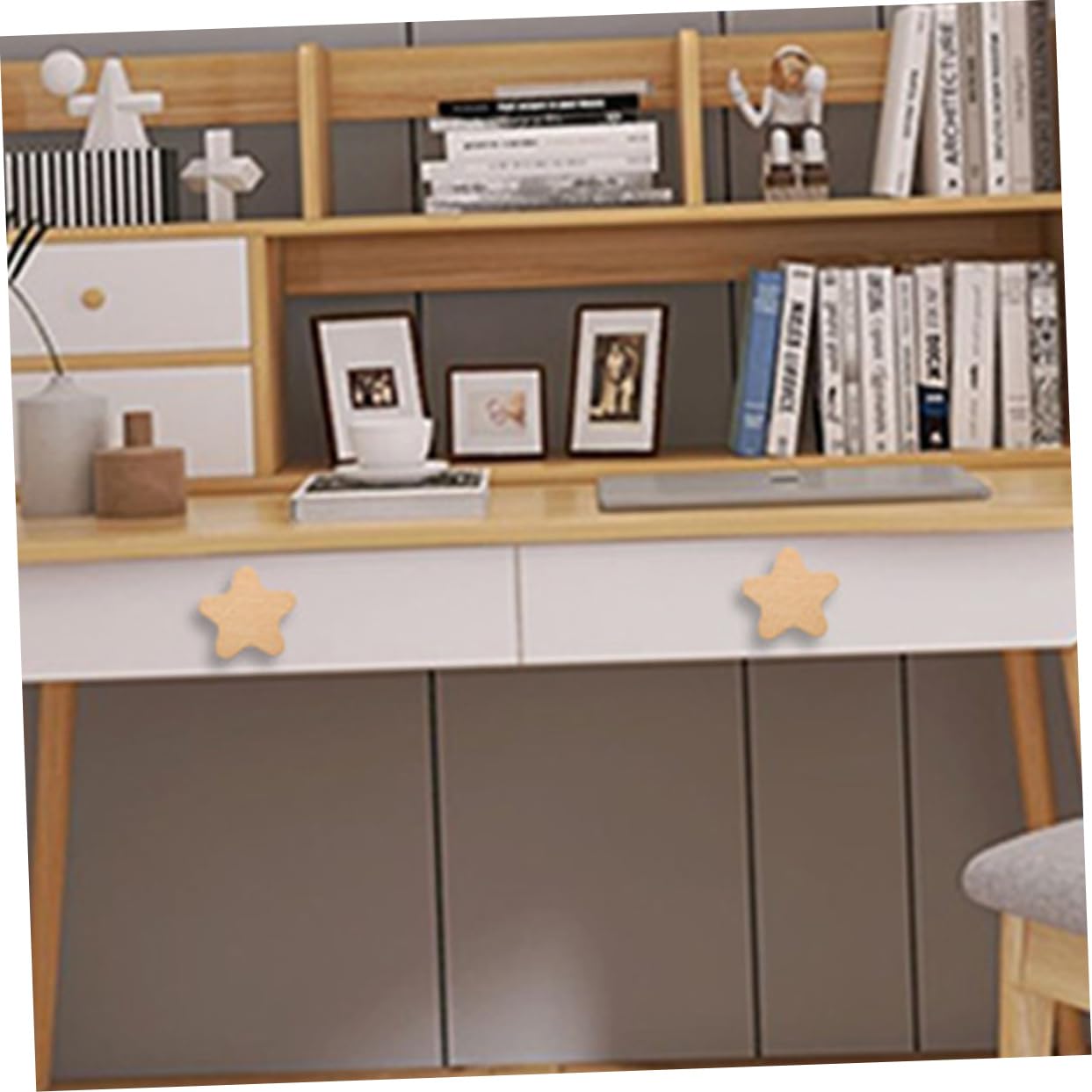 PRETYZOOM Wooden Dresser Knobs Cartoon Shape Drawer Pulls Handles Elegant Home Decor Knobs