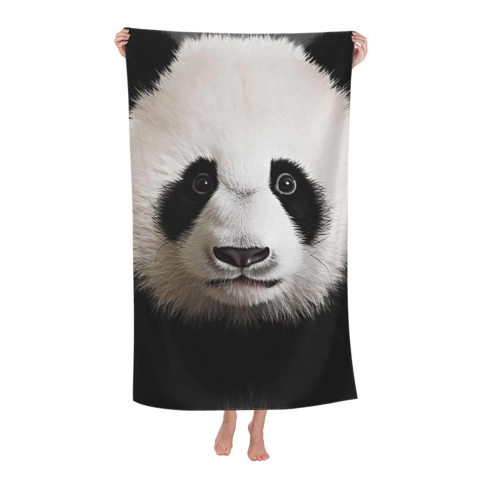 HLBSDM Lovely Panda Bear Head Beach Towel 52 x 32 in Vacation Essentials Quick Dry Sand Free Pool Swim Towel Super Absorbent Bath Towels Oversized Gym Towels Travel Blanket Gift