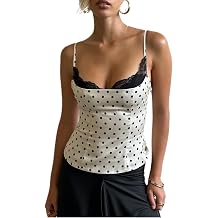 Women Lace Trim Tank Top Adjustable Strap Corset Going Out Tops