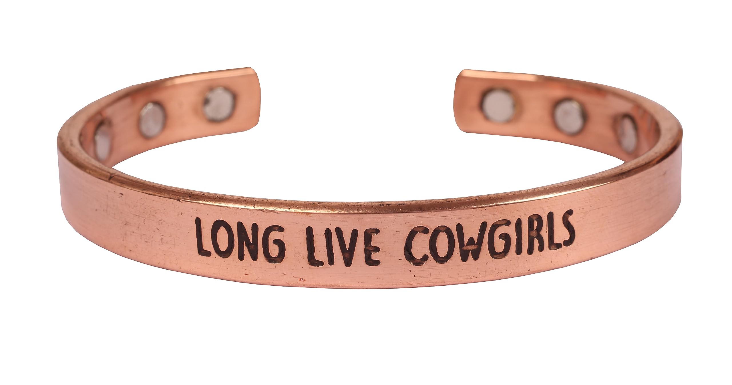 TouchstoneInspirational Copper Engraved Magnetic Bracelets for Teen Girls/Women-Personalized Jewelry Gifts for Best Friend/Mom/Daughter/Sister - Adjustable Bracelet in a Gift Box Long Live Cowgirls