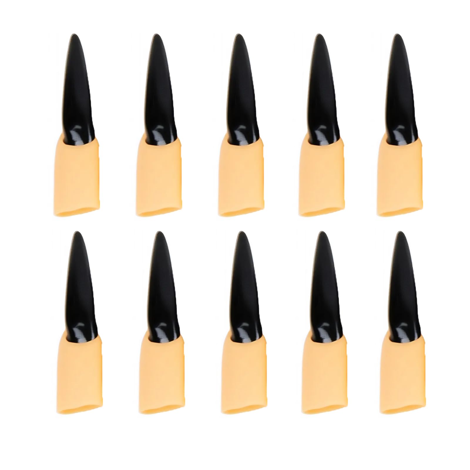 JNAWA 10 PCS Vampire Fingers Halloween Finger Claws Black Fingernail Fingertip Claw Nail Rings Decoration Accessory Scary Long Pointy Arrow Costume Nail Cover Props for Halloween Cosplay Costume Show