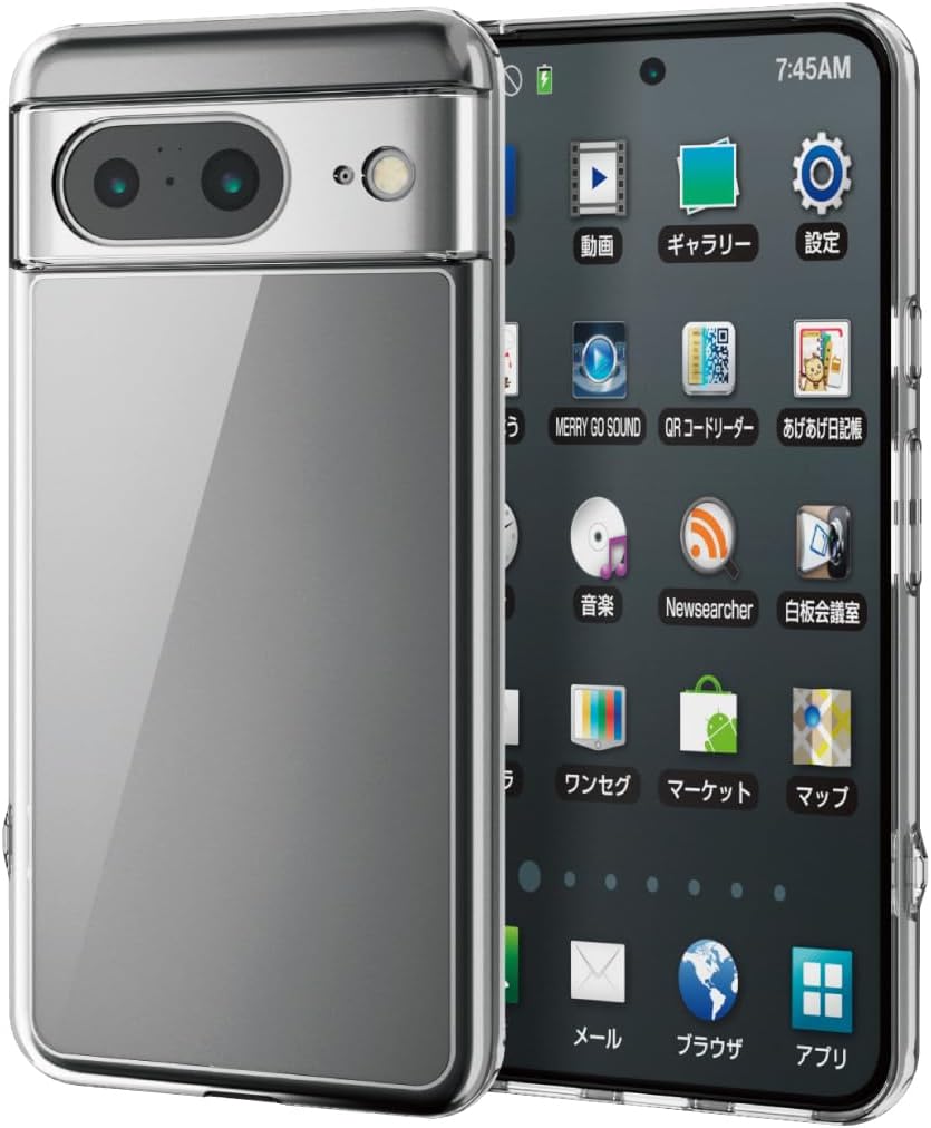 Elecom PM-P233HVCKCR Google Pixel 8 Case, Shockproof, Hybrid Material, Extra Design, Square Air Cushion, Compatible with Wireless Charging, Strap Hole, Clear