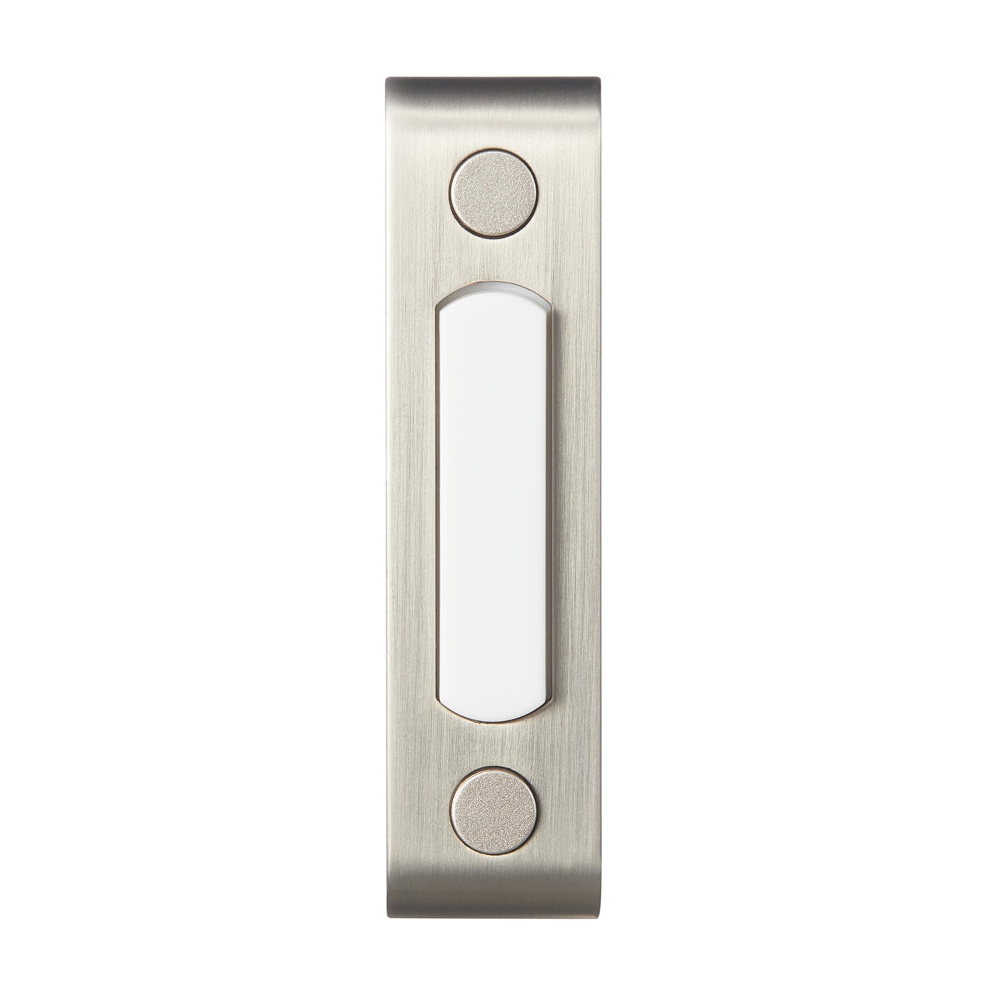 Heath Zenith Wired Push Doorbell Button, Satin, Nickel, Lighted