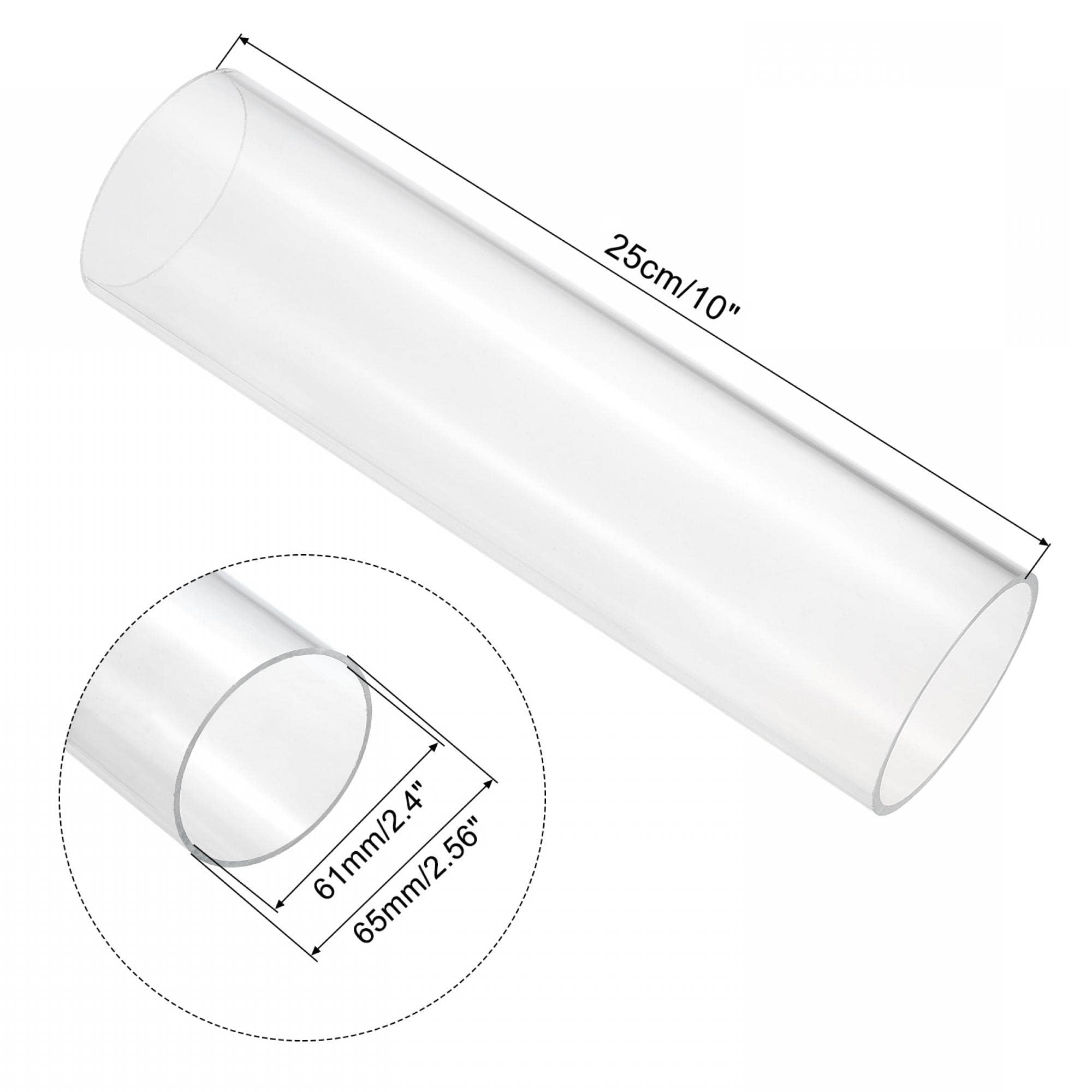 Unifizz Tube Acrylique Transparent Tuyau en Plastique Rond Rigide 61mm DI 65mm DE 25cm pour Éclairage, Modèles, Plomberie, Artisanat