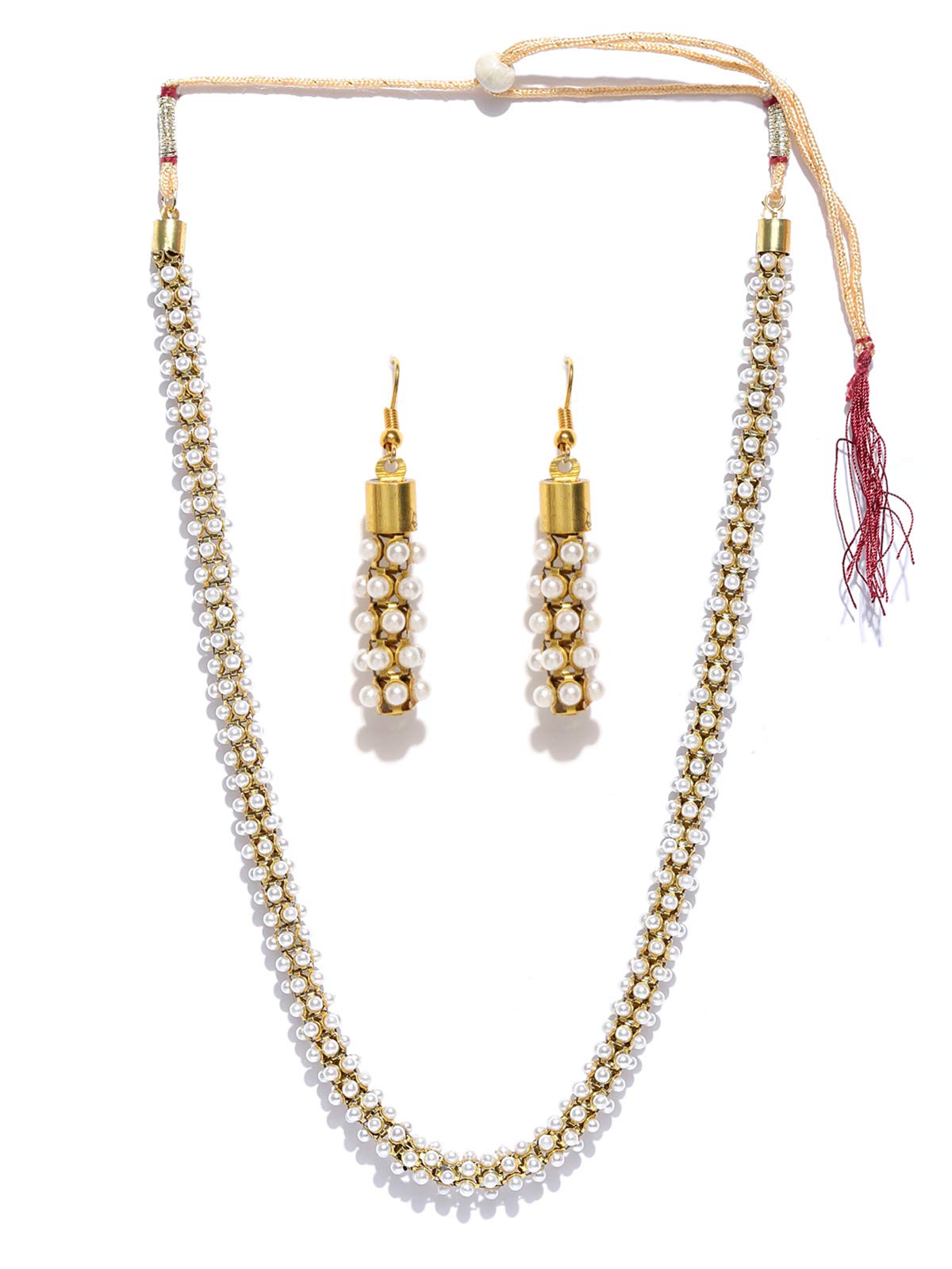 ZAVERI PEARLS South Indian Style Pearl Beads Necklace Set For Women - ZPFK3421 (B0148NG3YG) Amazon Price History, Amazon Price Tracker