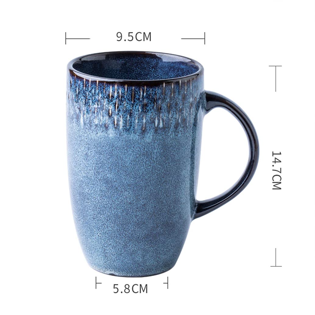 Duży kubek do kawy, wykwintne retro ceramiczne kubki do kawy kubki na mleko porcelanowa filiżanka do herbaty piękny prezent urodzinowy dla przyjaciół / członków rodziny, nadaje się do zmywarki i kuchenki mikrofalowej C