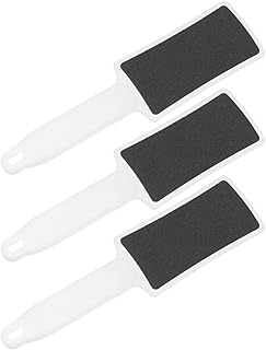 3pcs Double-Sided Foot Scrubbers Pedicure Tools with Fine Sandpaper Handles with Hanging Callus Removers for Dry and Wet Feet Care