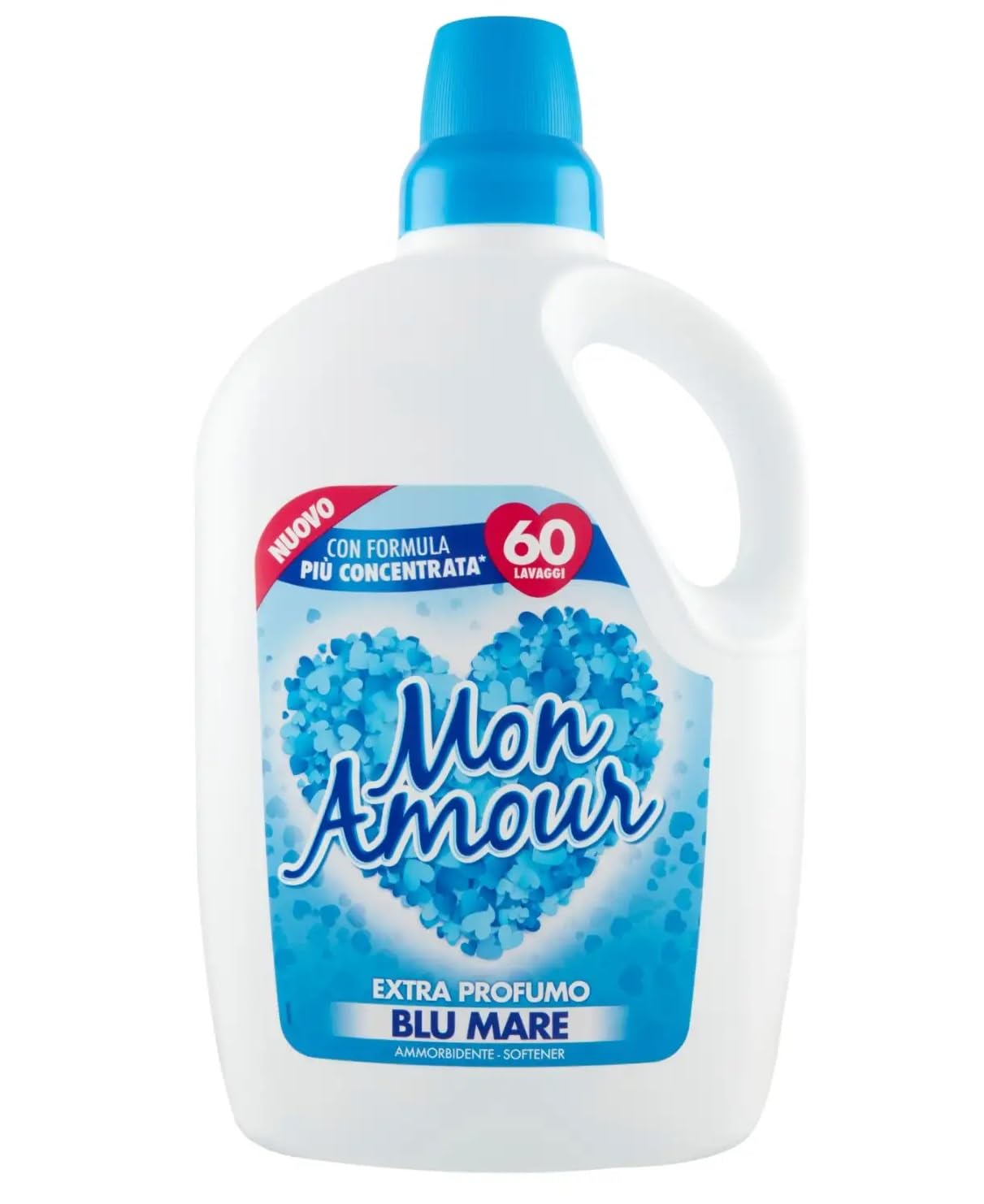 4x Felce Azzurra Mon Amour Weichspüler Blu Mare – Unverwechselbarer Duft, Weiche Wäsche – 60 Wäschen – 3L