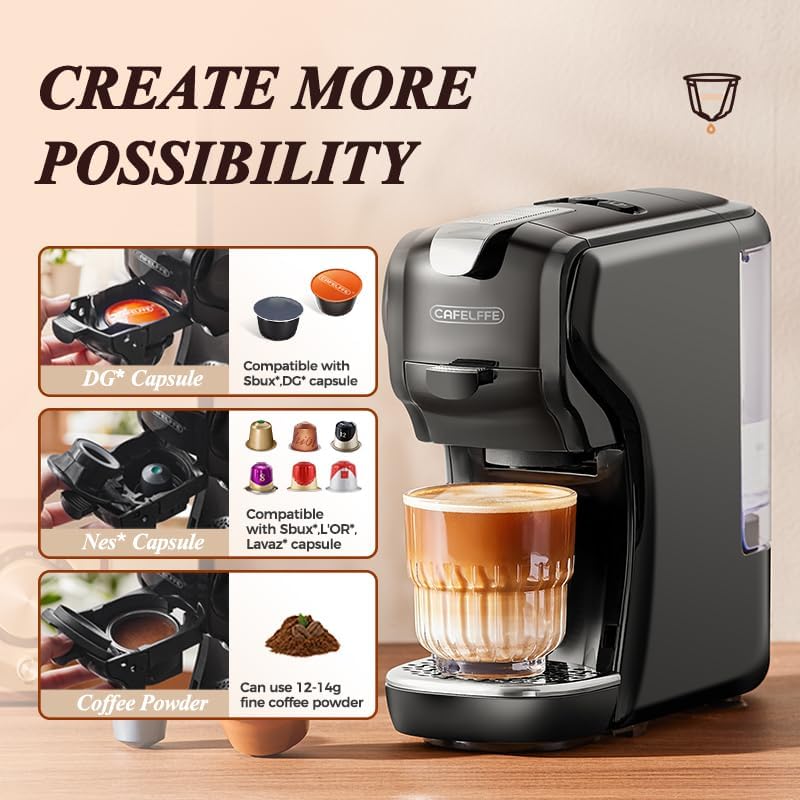 Cafelffe MK-611 showing compatibility with DG capsules