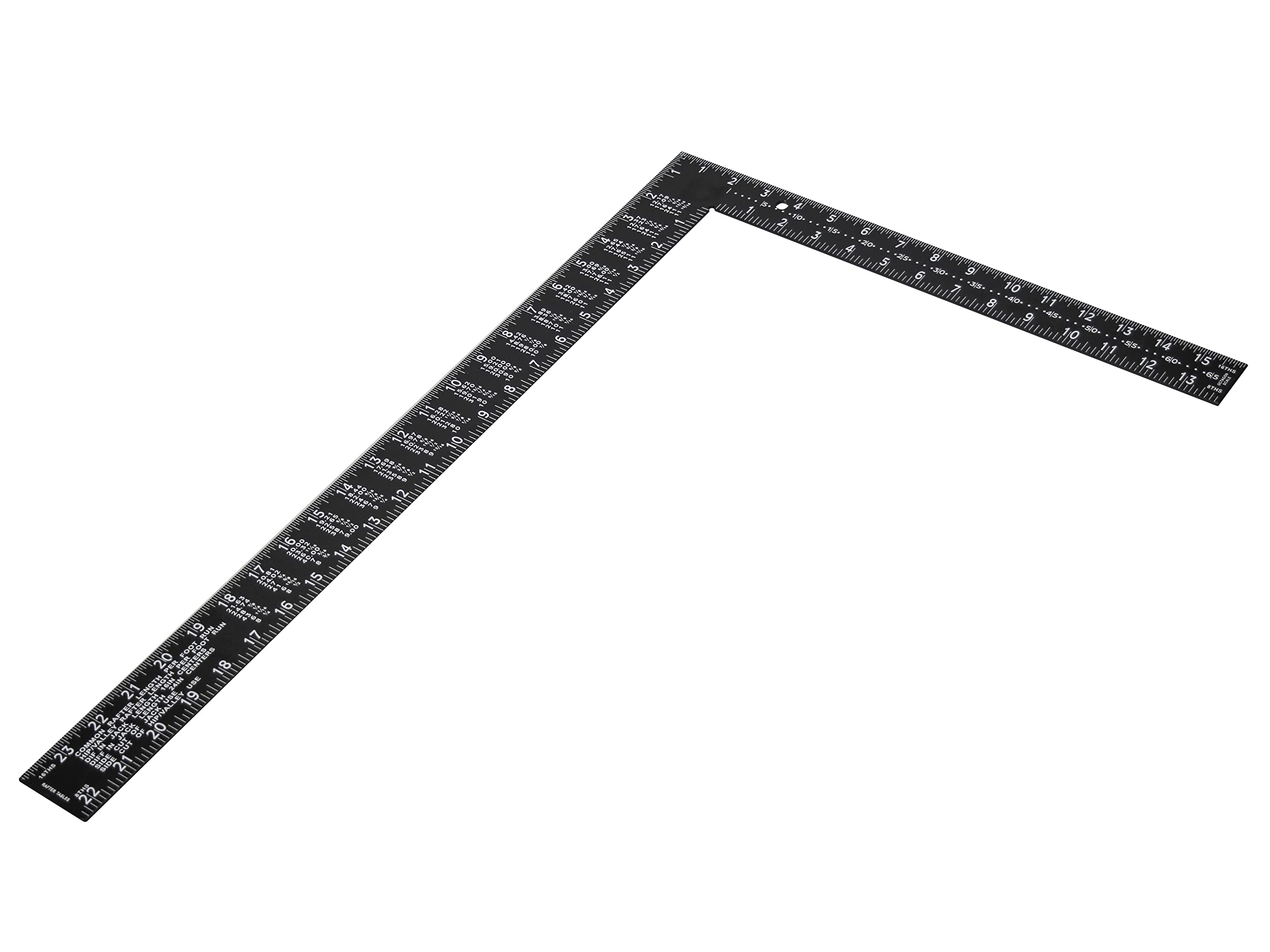 Faithfull Dakspanten Winkelhaak – Robuuste stalen timmermanswinkelhaak met metrische en imperiale markeringen, omrekentabel en ophanggat - 600 x 400 mm (24 x 16 inch)