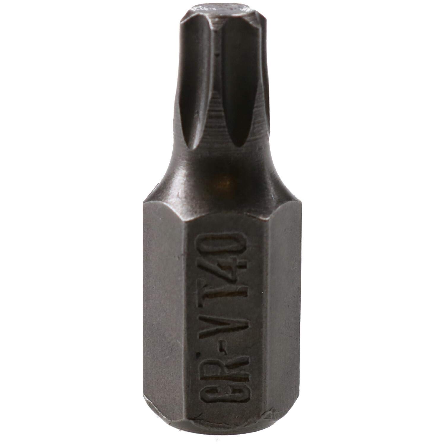 AB Tools T40 Torx Star Bit 30mm Length 10mm Shank Chrome Vanadium Hardened Tip Cr-V