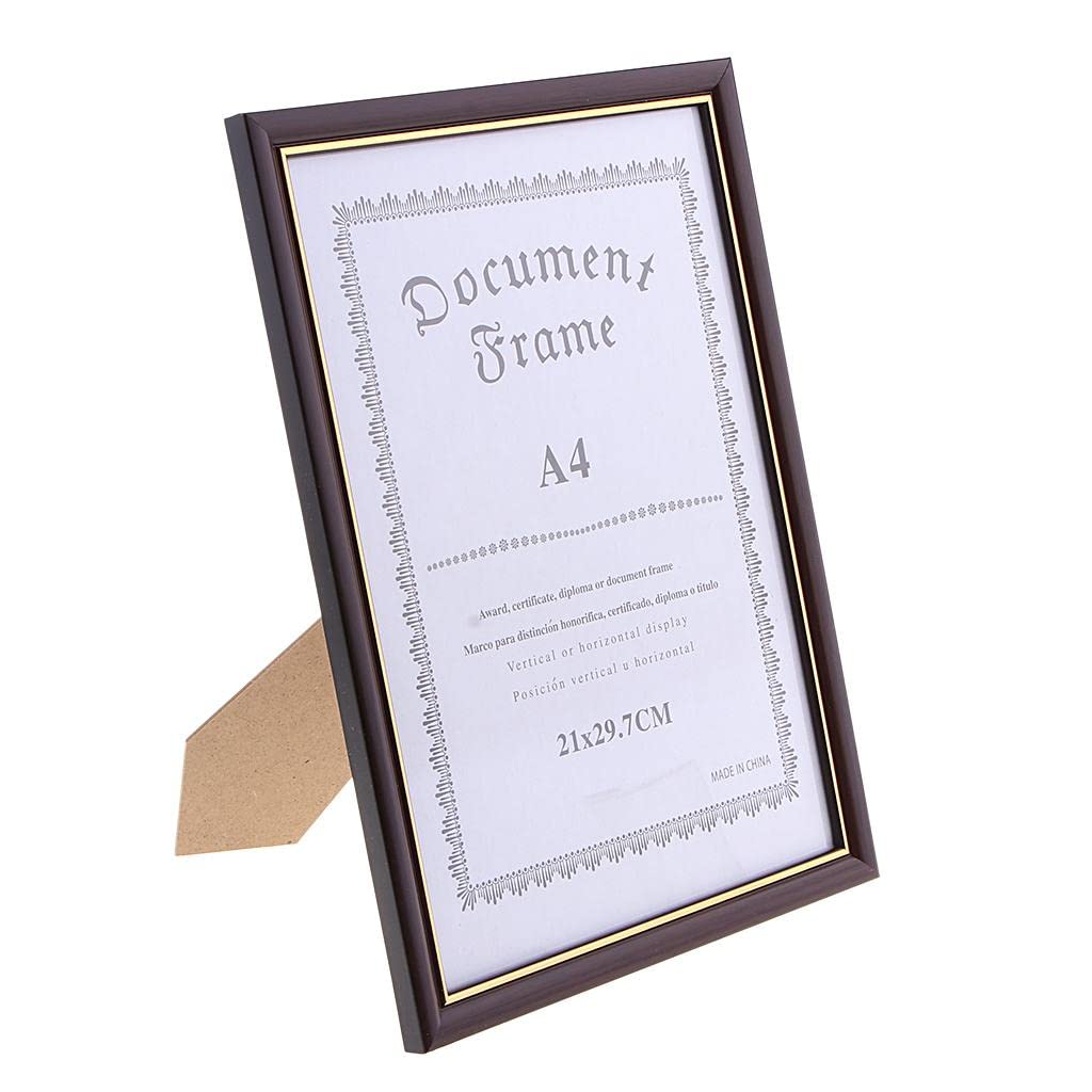barenx Drewniana rama dwutrybowa ¨uchwyt na biurko lub ścianę - rozmiar A4 - zdjęcie/dokumenty/dzieło artystyczne/ramka dyplomowa ¨CHome/ramki ekspozycyjne do biura - brązowa