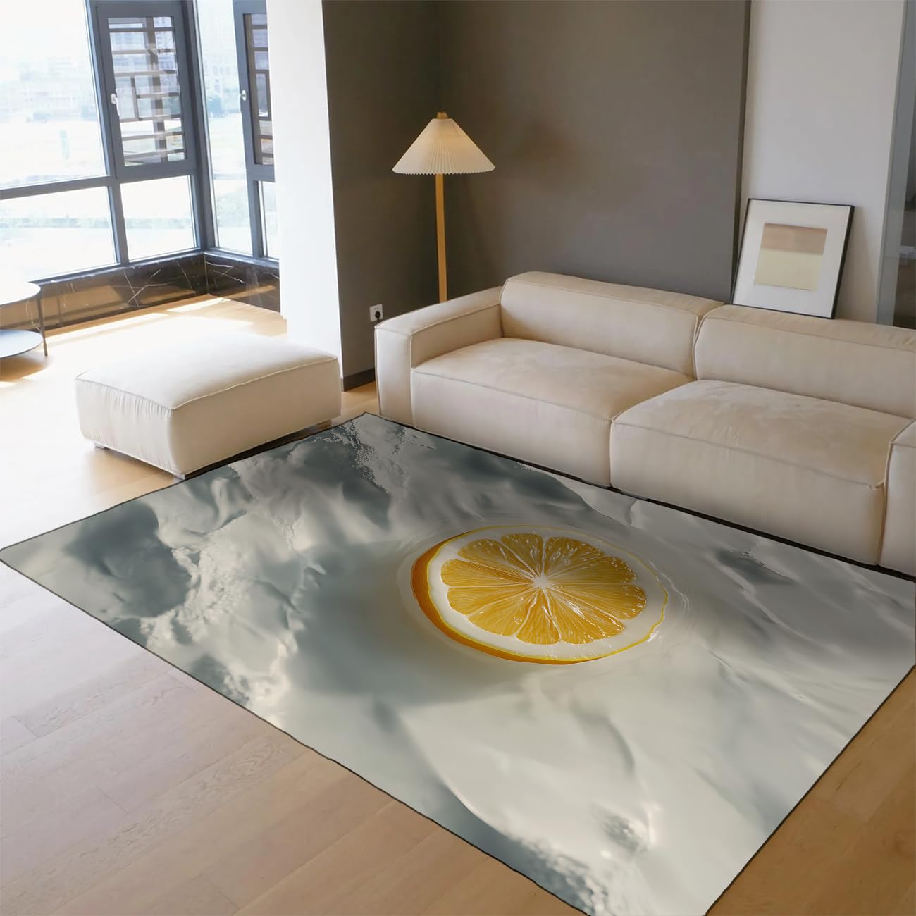 Tapis de salon motif citron 160x200 idéal pour réveiller la chambre des enfants