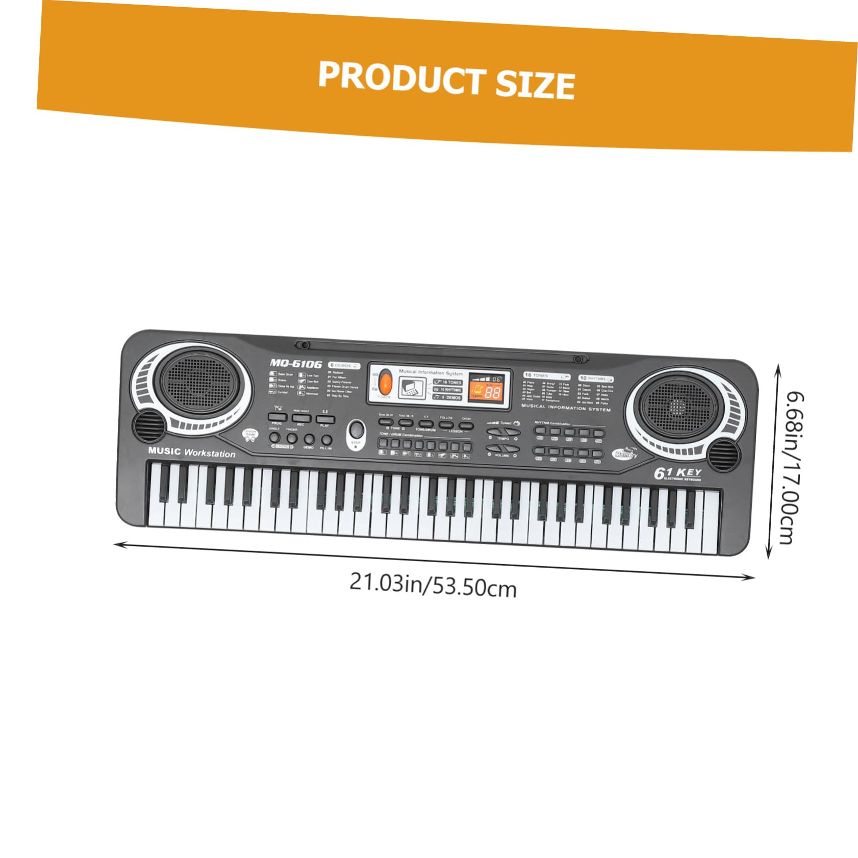 Pianola Nera per Ragazzo Giocattolo 61 Tasti Elettronica Abs Ragazza