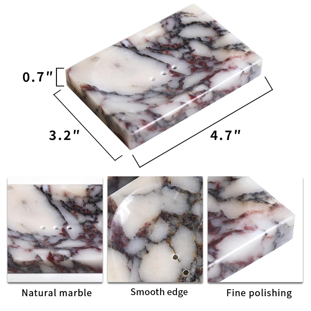 Luxurious Natural Marble Soap Dish Tray Marble Soap Holder Trinket Plate for Bathroom Sink Kitchen Countertop Bedroom Vanity Bathroom Accessory Rectangular?2 Combinations?