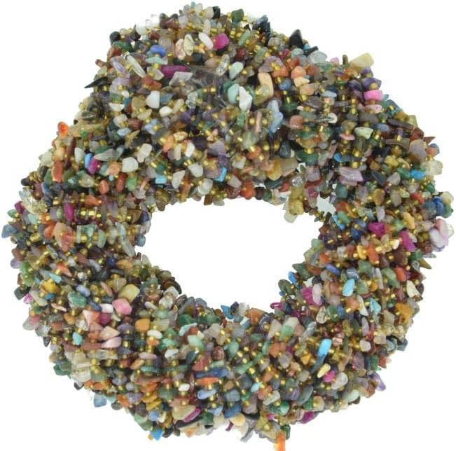 ShreeCrystalsBeads Emerald Beads Natural Stone Gemstone Chips Loose Beads for Jewelry Making, Emerald Chips, 2 Strands Each of 34" Length