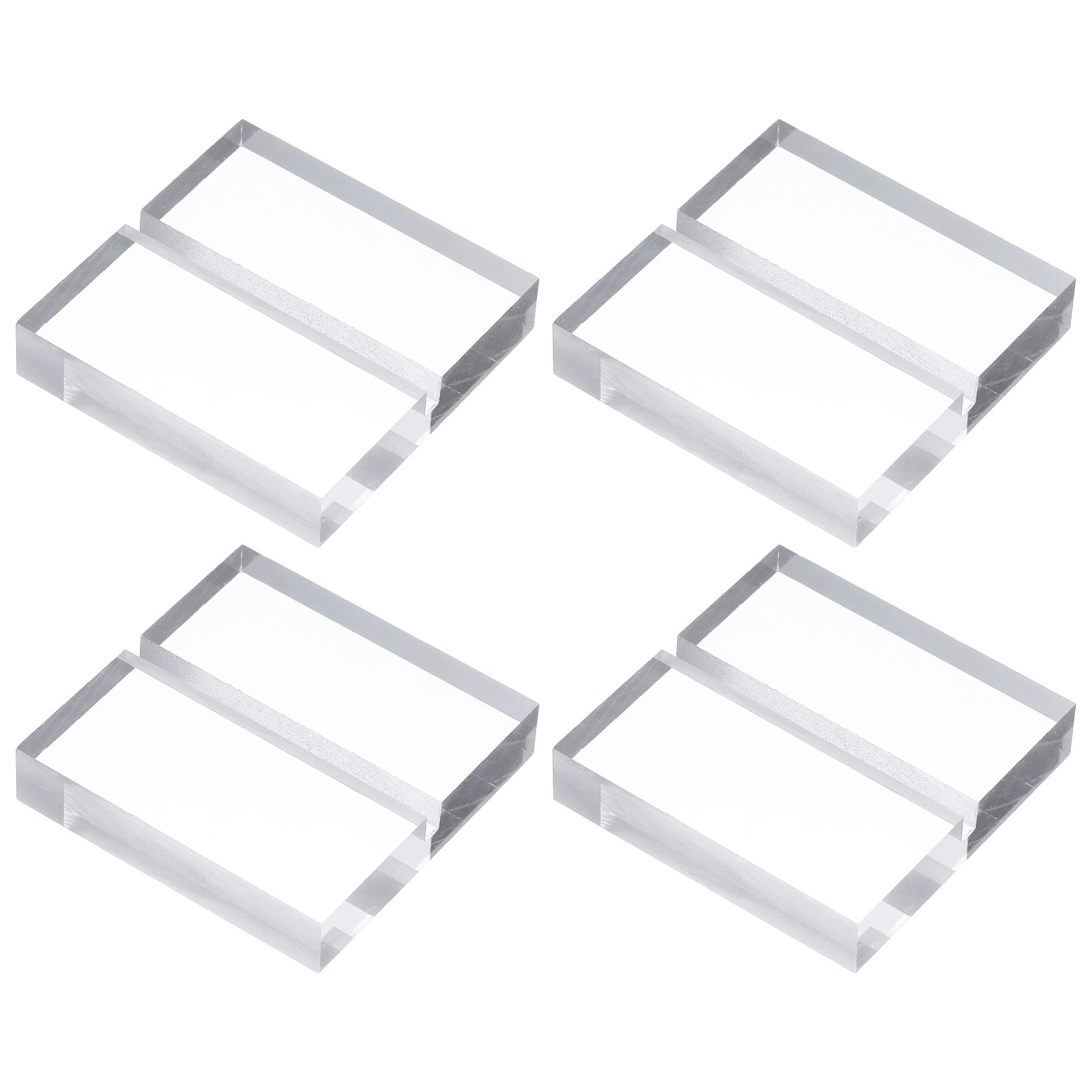 PATIKIL 4Pcs Place Card Holders 2" Clear Acrylic Stand Wedding Sign Square Name Card Holders Table Number Stand with 1/8" Slot for Wedding Birthday Exhibition Office Display, 50 x 50 mm