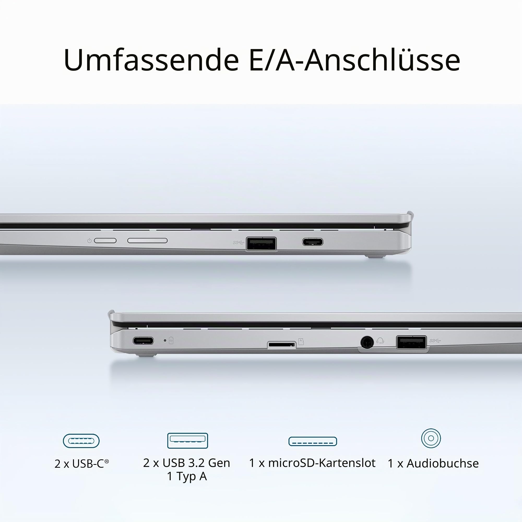 ASUS Chromebook Flip CX1 Convertible Laptop, 14 Zoll FHD NanoEdge 360-Grad-Touchscreen, Intel Celeron N4500 Prozessor, 128 GB eMMC-Speicher, 8 GB RAM, ChromeOS, Transparentes Silber, CX1400FKA-AS88FT