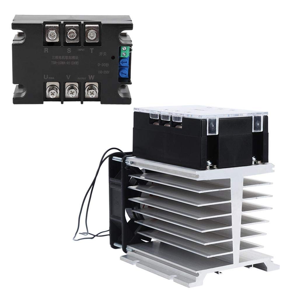 Soft Start Controller Motor componenti elettronici moduli Attrezzature per sistemi di trasporto merci Motori Start Board Trifase TSR-80WA-R1 8KW Regolatore motore CA per ventole[Overall (Module + R