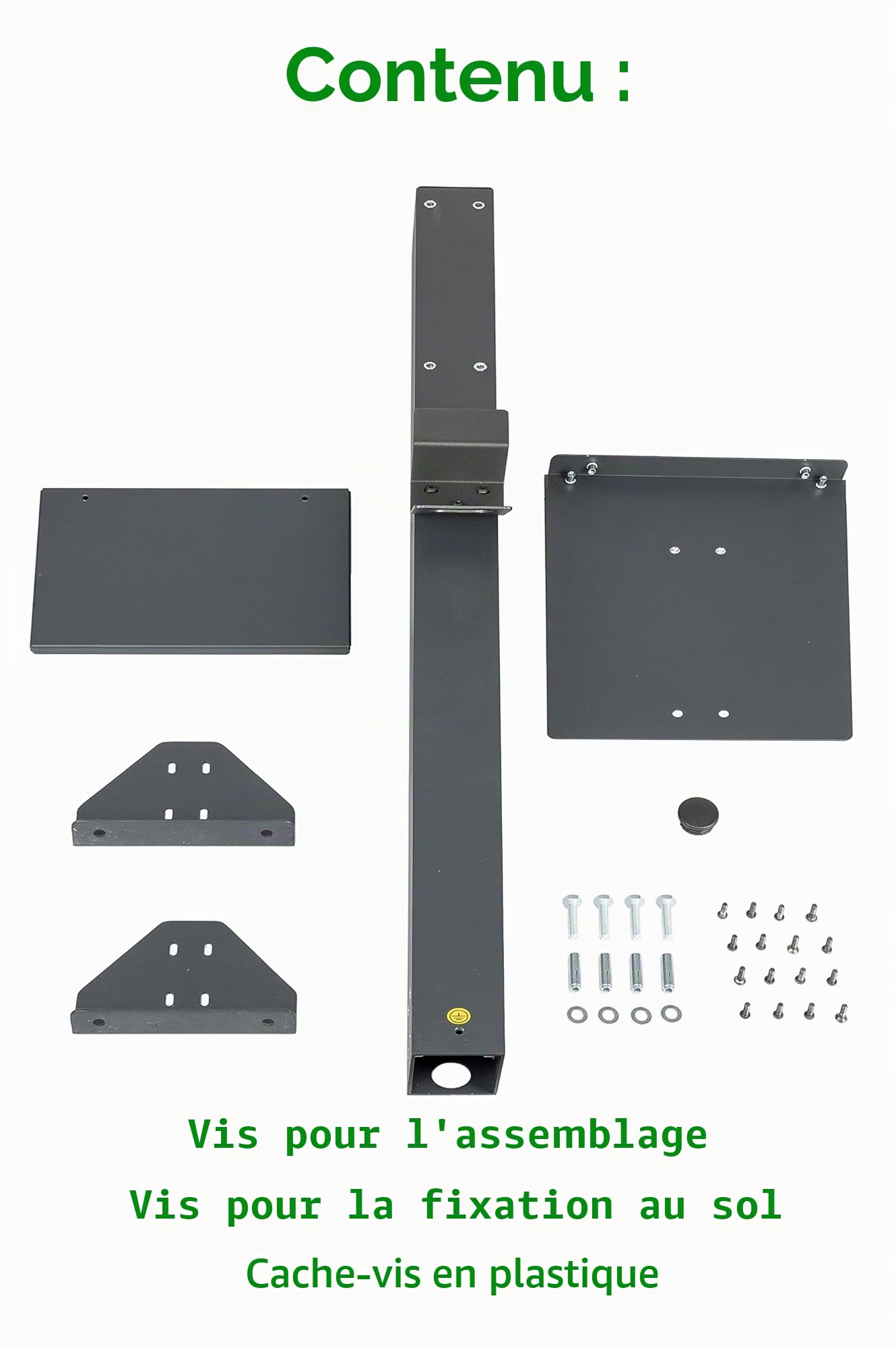 Support Universel de Haute Qualité pour Borne de Recharge en Aluminium avec Toit et Porte-câble EV