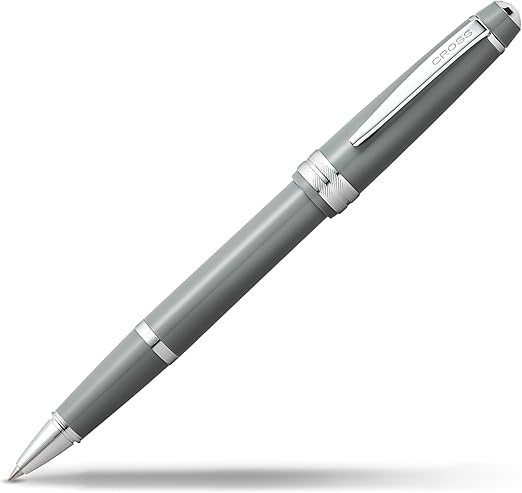 Cross Bailey Light Refillable Rollerball Pen Presented in a Everyday Gift Box - Medium Point, Black Ink, Polished Gray
