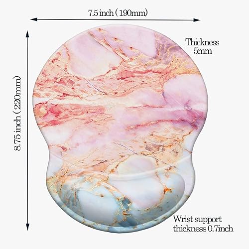 Miniatura 2 de Knocent Alfombrilla de mouse de diseño ergonómico con reposamuñecas, soporte de mano antideslizante de goma redonda, ideal para juegos y trabajo