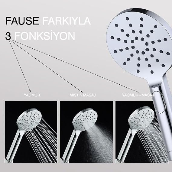 Fause Sürgülü Duş Seti 3 Fonksiyonlu KSS121